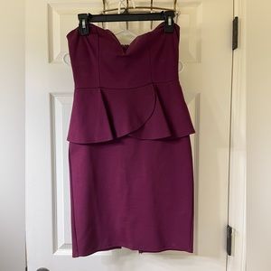 Purple/plum peplum dress. Worn once. Size M